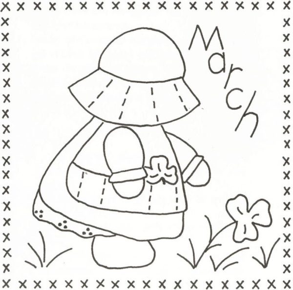 Sunbonnet Sue BOM - March Stitchery Pattern LQC-S3w  - Wholesale Product For Sale