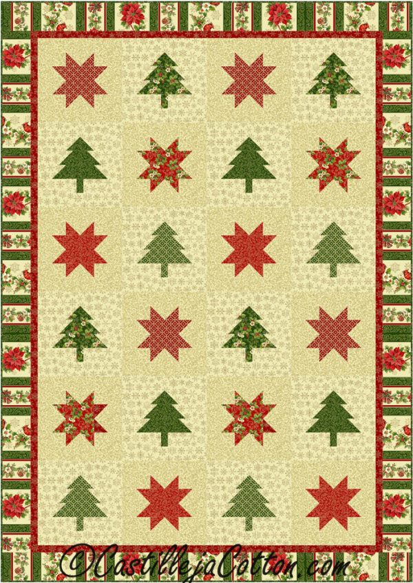 Stars and Trees Quilt Pattern CJC-5036w  - Wholesale Product Online Sale