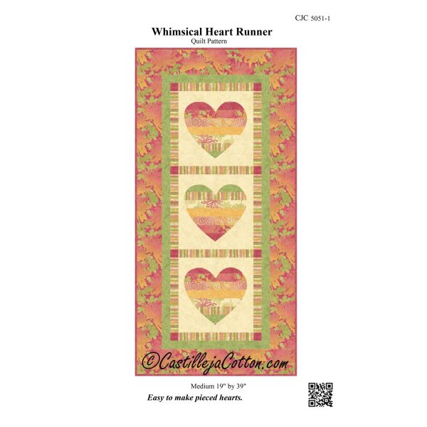 Whimsical Hearts Table Runner Pattern CJC-5051w  - Wholesale Product Online Sale