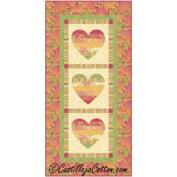 Whimsical Hearts Table Runner Pattern CJC-5051w  - Wholesale Product Online Sale