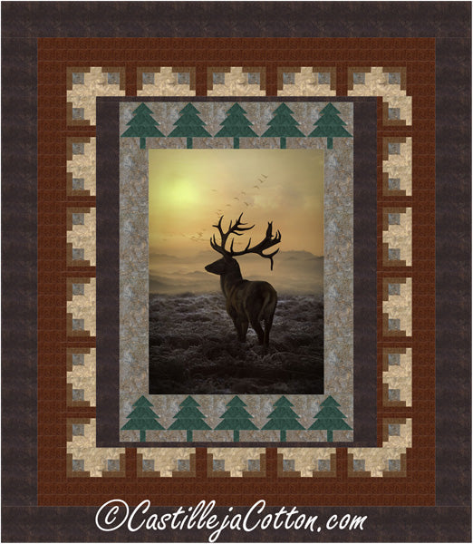 Sunset Elk Queen Quilt Pattern CJC-56573w  - Wholesale Product For Sale