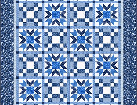 Blue Stars Within Stars Quilt Pattern CJC-54432 - Paper Pattern For Discount