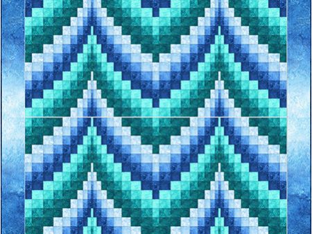 Bargello Ripple 2 Teal Quilt Pattern CJC-57082 - Paper Pattern Hot on Sale