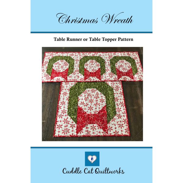 Christmas Wreath Table Runner Table Topper Quilt Pattern CCQ-063 - Paper Pattern Online Sale