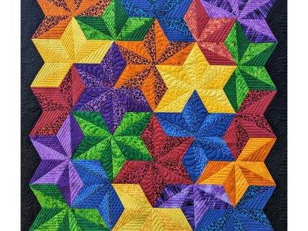 Bright Overlapping Stars Quilt Pattern DLP-124 - Paper Pattern on Sale