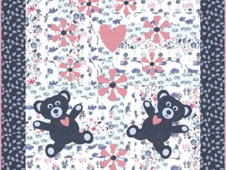 Twin Teddies and Flowers Quilt Pattern CJC-52081w  - Wholesale Product Online Sale