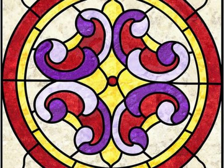 Victorian Scroll Stained Glass Quilt Pattern PES-102w  - Wholesale Product Online Hot Sale