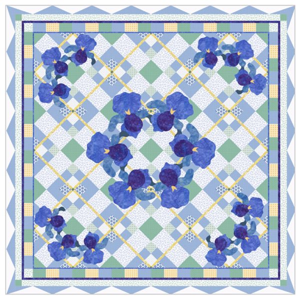 The Summer Iris Picnic Quilt Pattern MGD-204w  - Wholesale Product Cheap