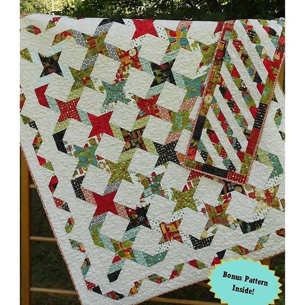 Twisting With The Stars Quilt and Table Runner Pattern LLD-041w - Wholesale Product For Discount