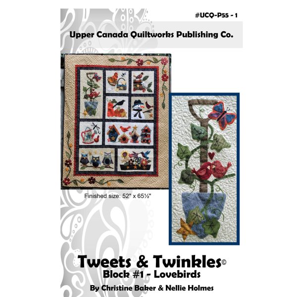 Tweets & Twinkles BOM - Lovebirds Block 1 Quilt Pattern UCQ-P551w  - Wholesale Product For Discount