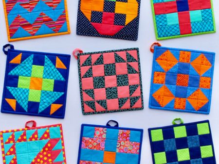 5-Patch Modern Potholder Pattern SP-218e - Downloadable Pattern Online now