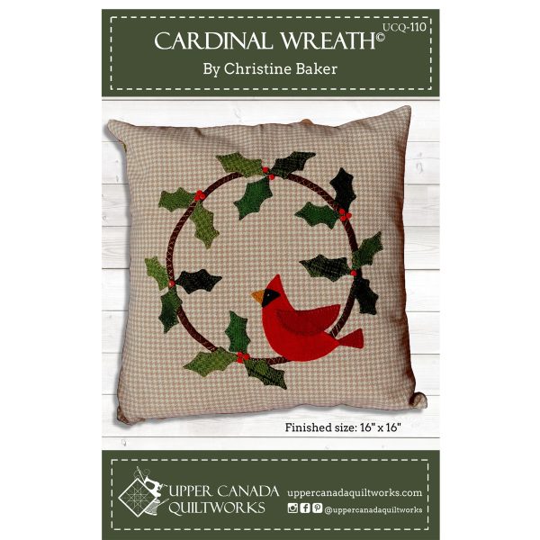 Cardinal Wreath Pillow Pattern UCQ-P110 - Paper Pattern on Sale