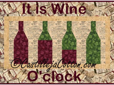 Wine O Clock Quilt Wall Hanging Pattern CJC-49982w  - Wholesale Product Supply